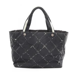CHANEL Black Canvas Tote Bag